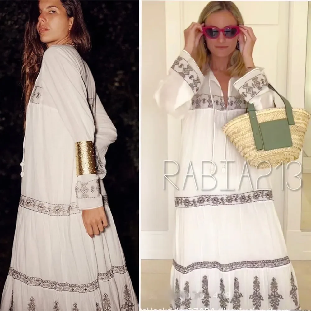 ZARA BOHO VOLUMINOUS EMBROIDERED DRESS_5